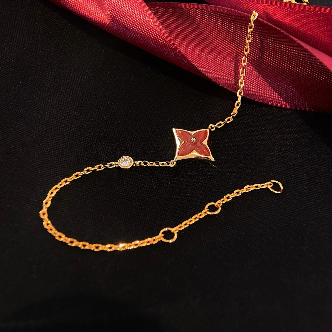 [Peak]COLOR STAR CARNELIAN ROSE GOLD DIAMOND BRACELET