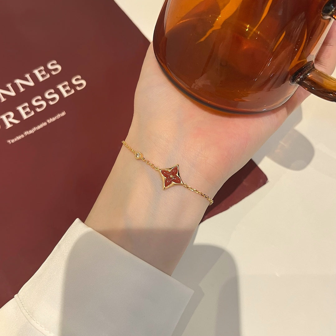 [Peak]COLOR STAR CARNELIAN ROSE GOLD DIAMOND BRACELET