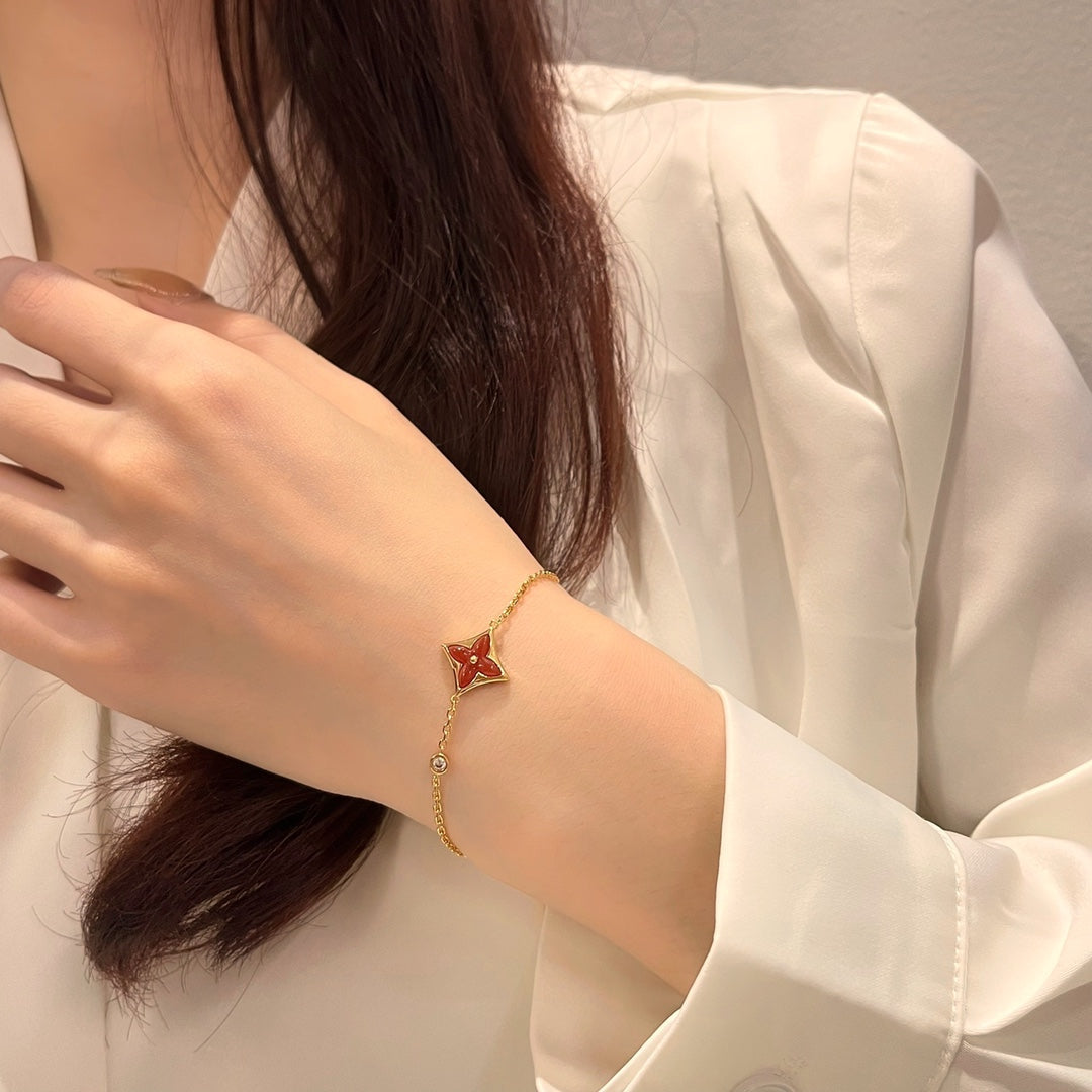 [Peak]COLOR STAR CARNELIAN ROSE GOLD DIAMOND BRACELET