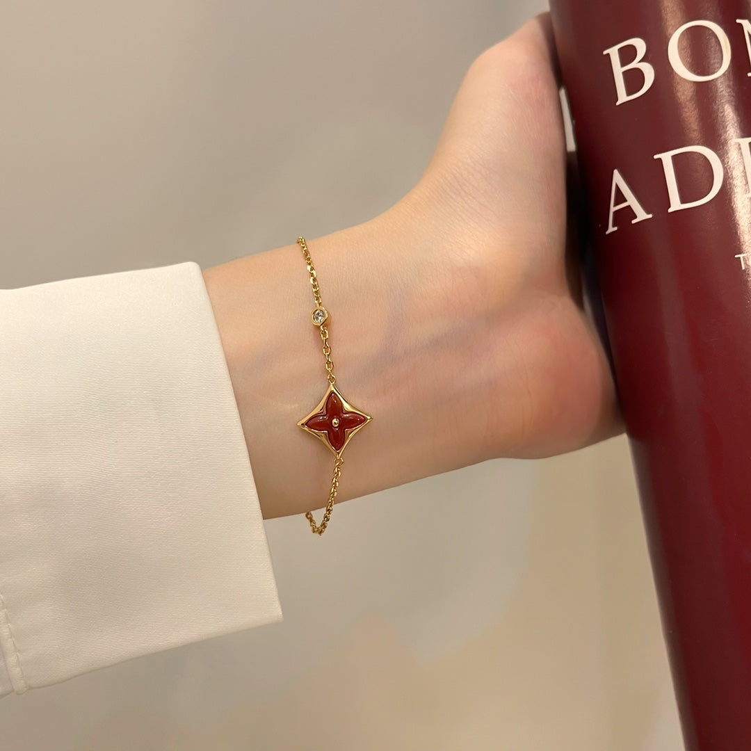 [Peak]COLOR STAR CARNELIAN ROSE GOLD DIAMOND BRACELET