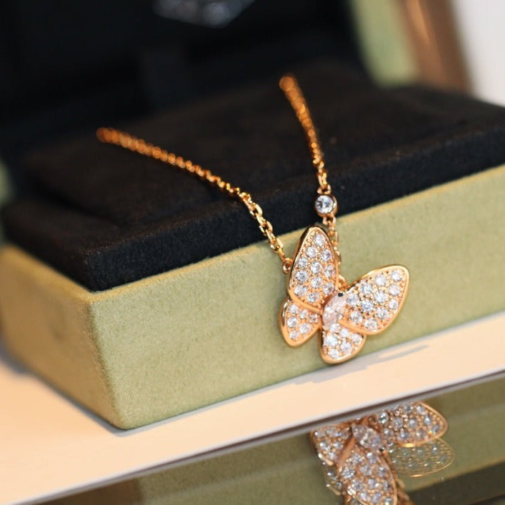 [Peak]BUTTERFLY DIAMOND CHARM NECKLACE