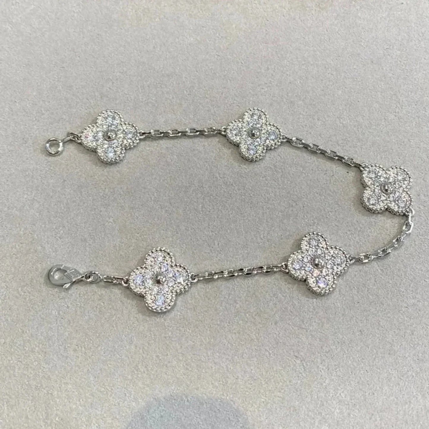 [Peak]LUCKY CLOVER 5-MOTIF BRACELET - FULL-DIAMOND