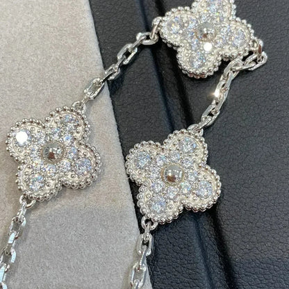 [Peak]LUCKY CLOVER 5-MOTIF BRACELET - FULL-DIAMOND
