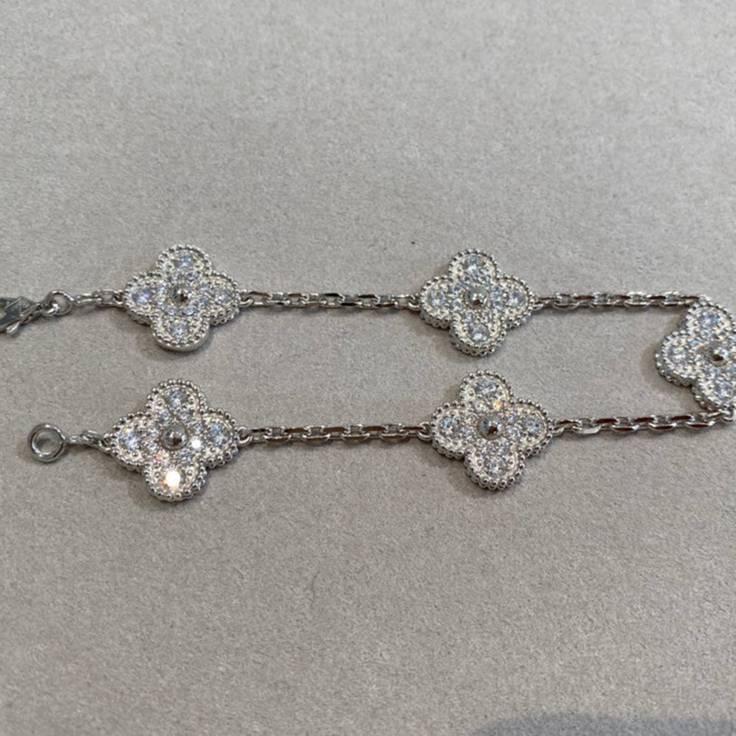 [Peak]LUCKY CLOVER 5-MOTIF BRACELET - FULL-DIAMOND
