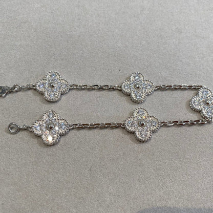 [Peak]LUCKY CLOVER 5-MOTIF BRACELET - FULL-DIAMOND
