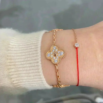 [Peak]LUCKY CLOVER 5-MOTIF BRACELET - FULL-DIAMOND
