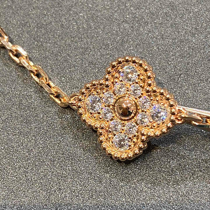 [Peak]LUCKY CLOVER 5-MOTIF BRACELET - FULL-DIAMOND