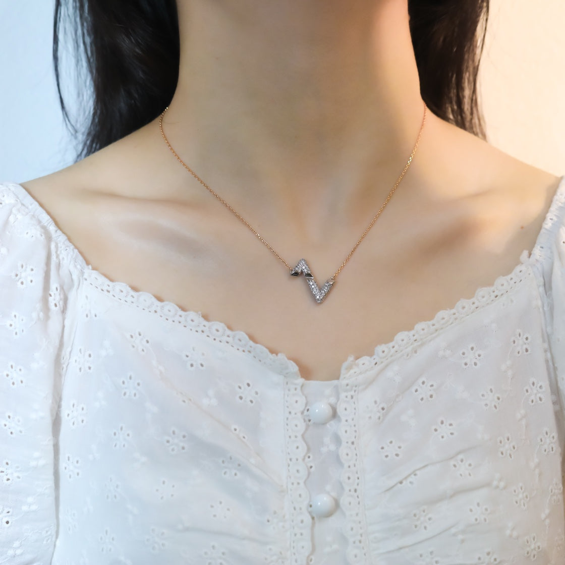 [Peak]VOLT SILVER DIAMOND PEDANT NECKLACE