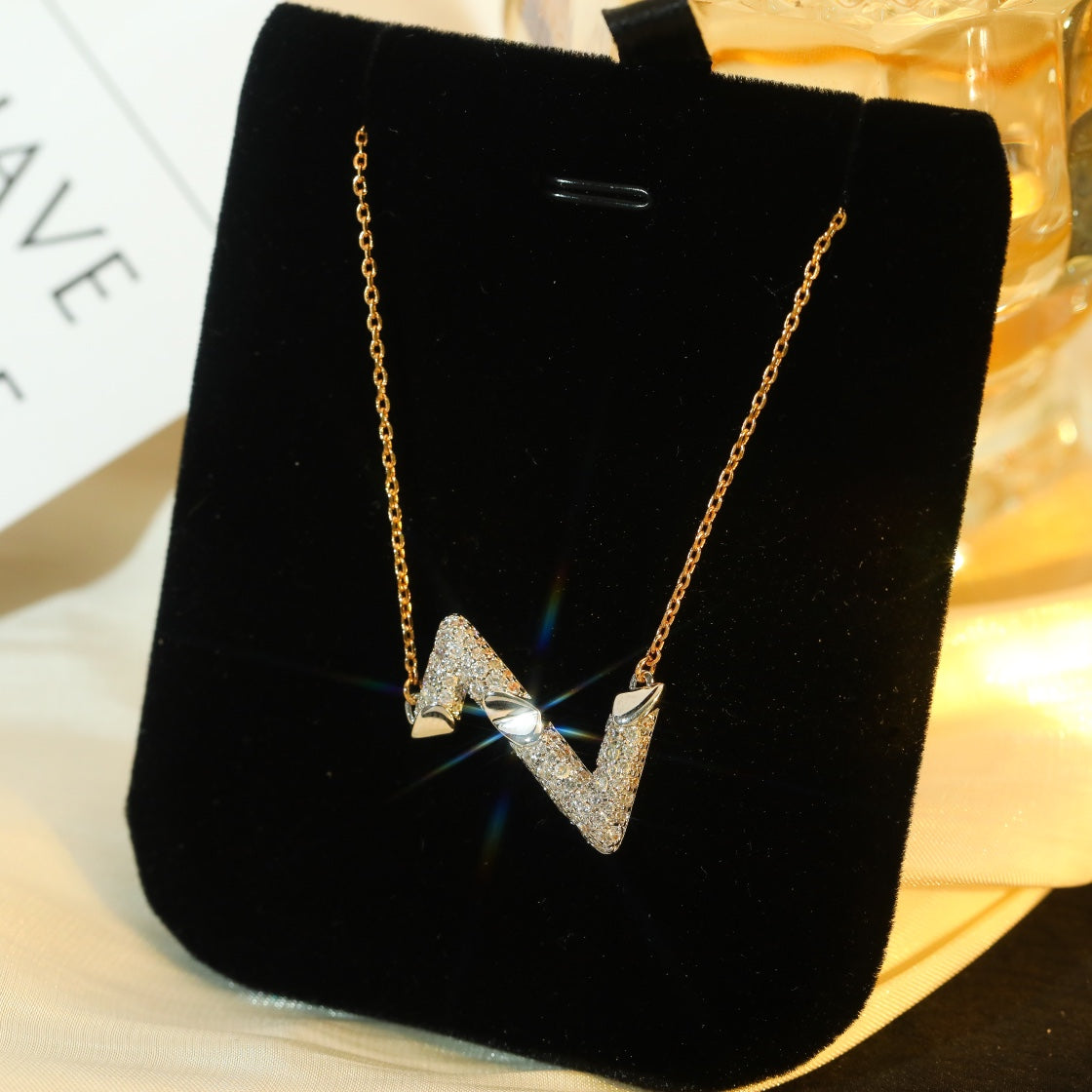 [Peak]VOLT SILVER DIAMOND PEDANT NECKLACE