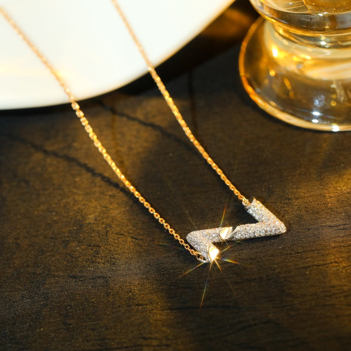 [Peak]VOLT SILVER DIAMOND PEDANT NECKLACE