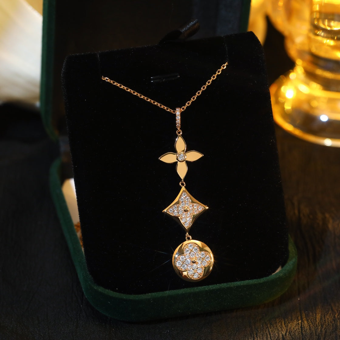 [Peak]STAR AND SUN DIAMOND ROSE GOLD NECKLACE