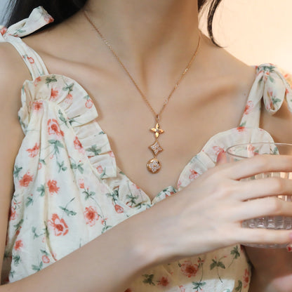 [Peak]STAR AND SUN DIAMOND ROSE GOLD NECKLACE