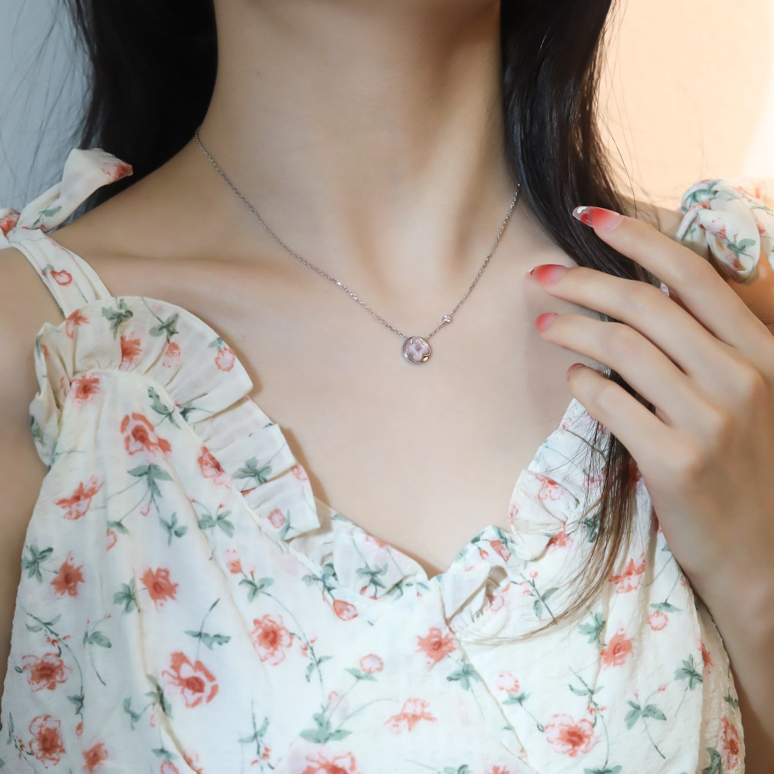 [Peak]SUN PEDANT ROSE GOLD 1 DIAMOND NECKLACE