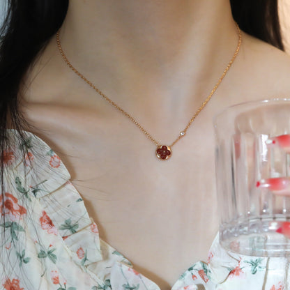 [Peak]SUN PEDANT ROSE GOLD 1 DIAMOND NECKLACE