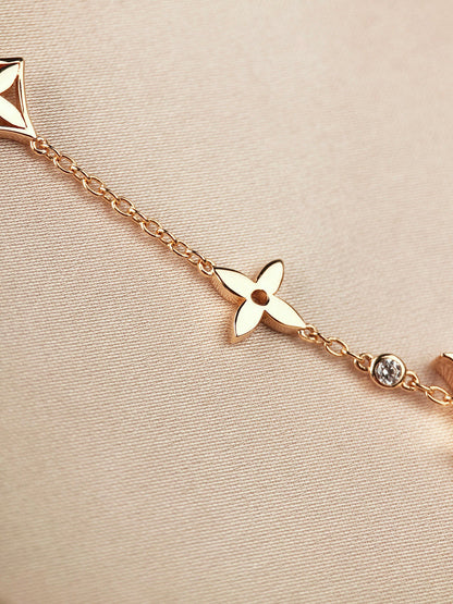 [Peak]STAR AND SUN 7 MOTIFS GOLD BRACELET
