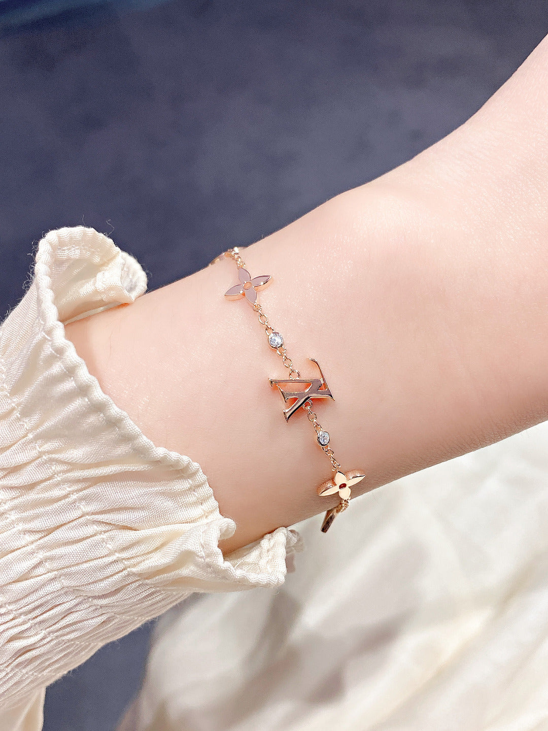 [Peak]STAR AND SUN 7 MOTIFS GOLD BRACELET