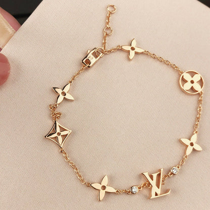 [Peak]STAR AND SUN 7 MOTIFS GOLD BRACELET