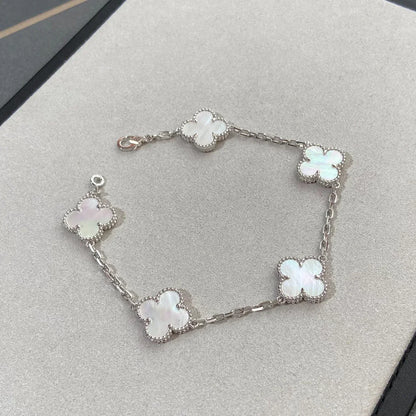 [Peak]LUCKY CLOVER 5-MOTIF BRACELET - WHITE MOTHER-OF-PEARL COLLECTION