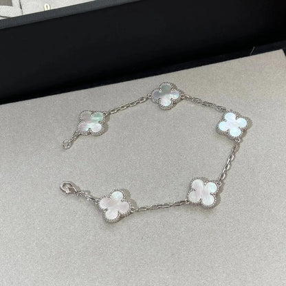 [Peak]LUCKY CLOVER 5-MOTIF BRACELET - WHITE MOTHER-OF-PEARL COLLECTION