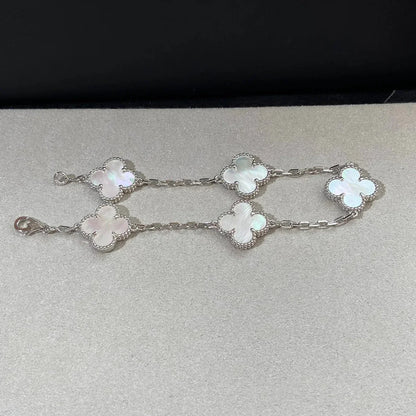 [Peak]LUCKY CLOVER 5-MOTIF BRACELET - WHITE MOTHER-OF-PEARL COLLECTION