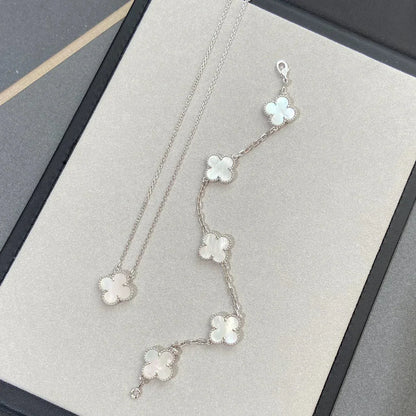 [Peak]LUCKY CLOVER 5-MOTIF BRACELET - WHITE MOTHER-OF-PEARL COLLECTION