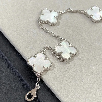 [Peak]LUCKY CLOVER 5-MOTIF BRACELET - WHITE MOTHER-OF-PEARL COLLECTION