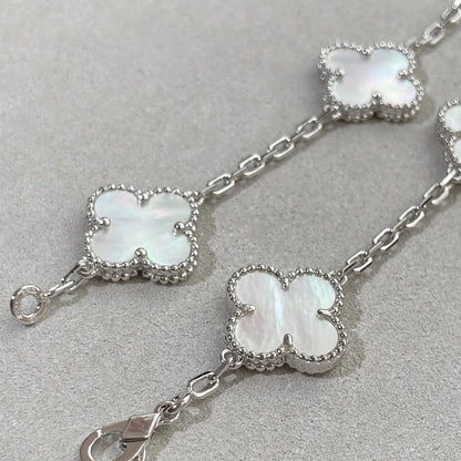 [Peak]LUCKY CLOVER 5-MOTIF BRACELET - WHITE MOTHER-OF-PEARL COLLECTION