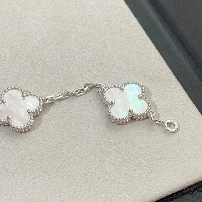 [Peak]LUCKY CLOVER 5-MOTIF BRACELET - WHITE MOTHER-OF-PEARL COLLECTION