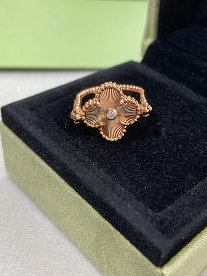 [Peak]LUCKY CLOVER ROSE GOLD REVERSIBLE RING