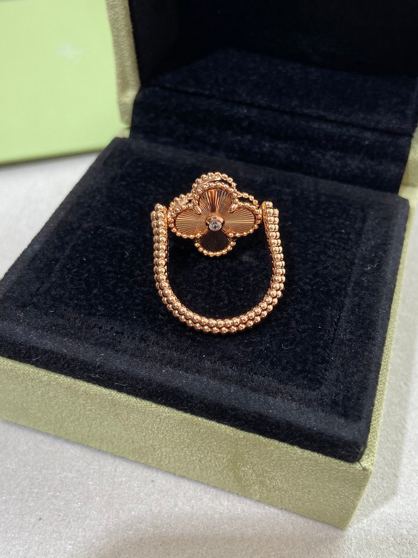 [Peak]LUCKY CLOVER ROSE GOLD REVERSIBLE RING