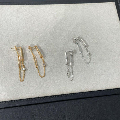 [Peak]CHAINE CHAOS DIAMOND DROP EARRINGS