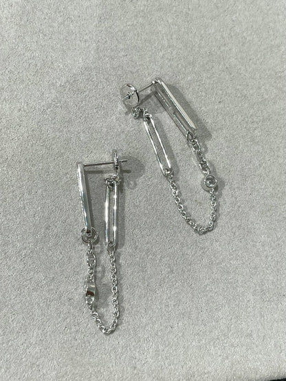 [Peak]CHAINE CHAOS DIAMOND DROP EARRINGS