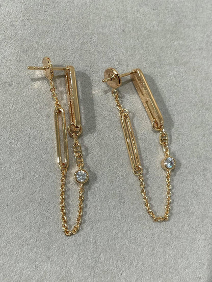 [Peak]CHAINE CHAOS DIAMOND DROP EARRINGS