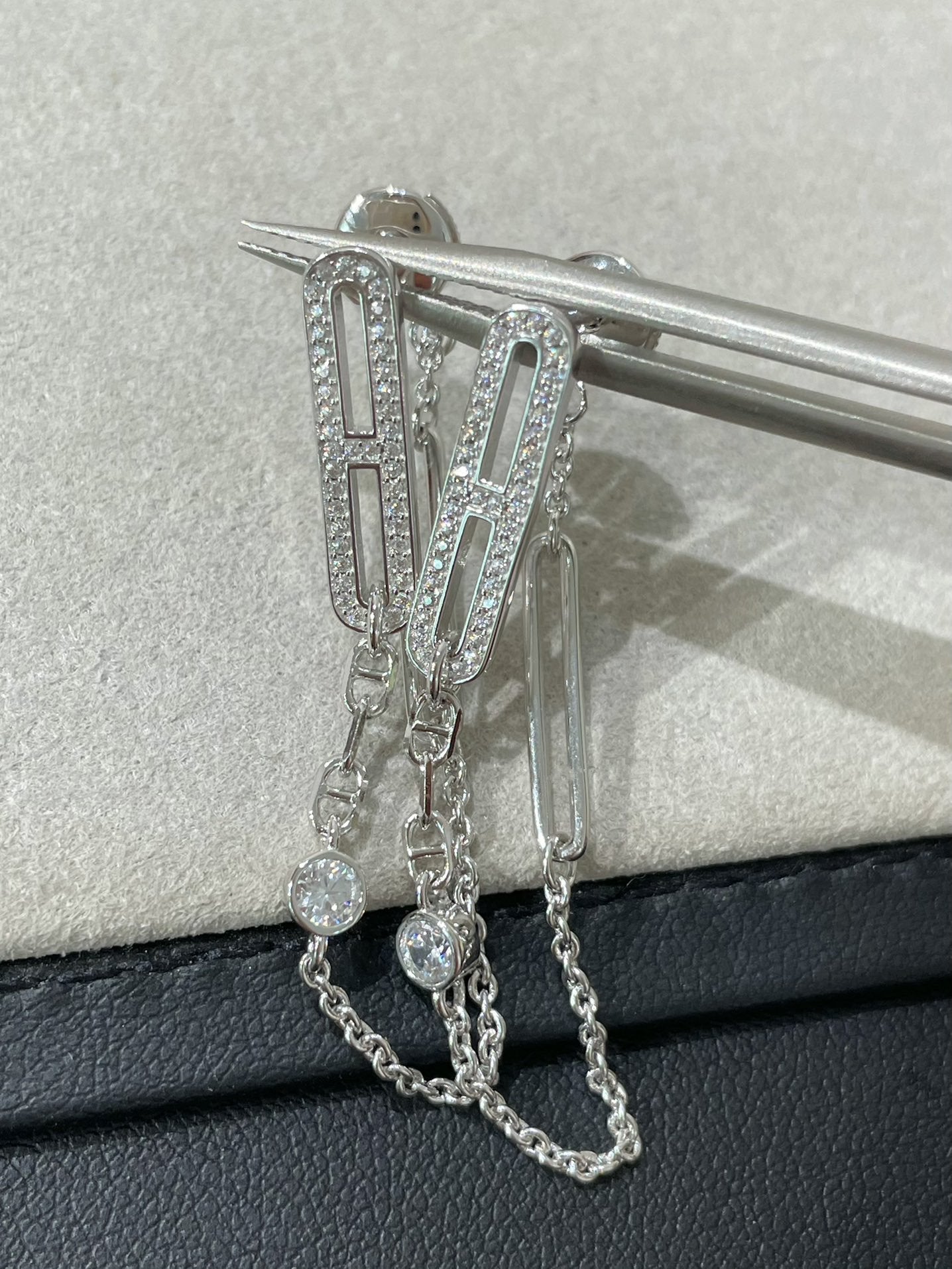 [Peak]CHAINE CHAOS DIAMOND DROP EARRINGS