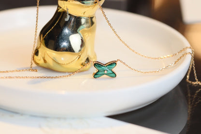 [Peak]JEUX MALACHITE 1 DIAMOND ROSE GOLD NECKLACE