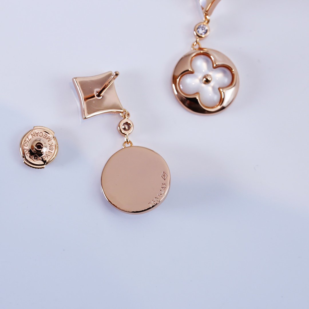 [Peak]STAR AND SUN ROSE GOLD MOP DROP EARRINGS