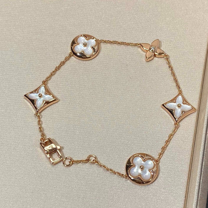 [Peak]STAR AND SUN 5 MOTIF MOP ROSE GOLD BRACELET