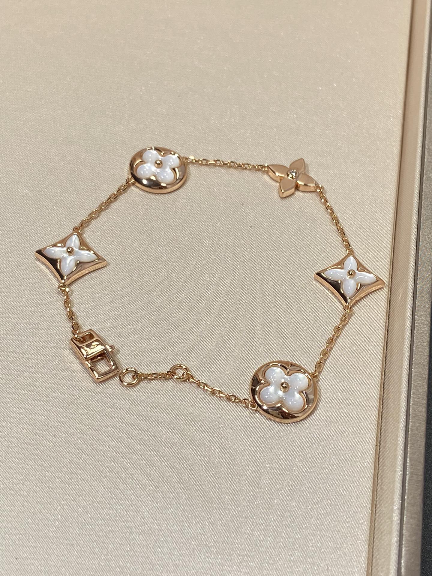 [Peak]STAR AND SUN 5 MOTIF MOP ROSE GOLD BRACELET