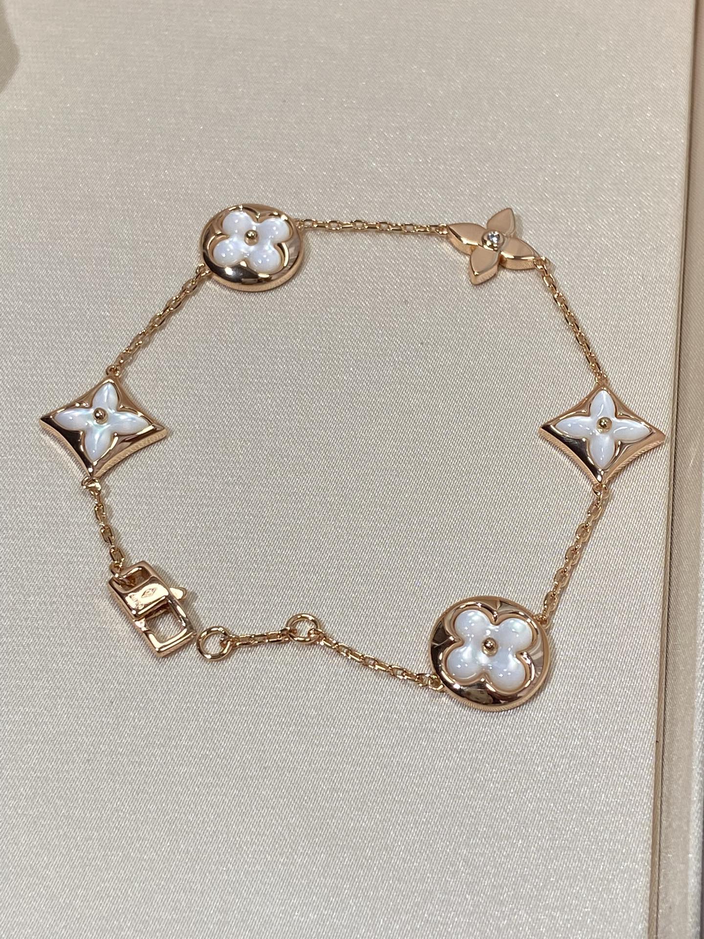 [Peak]STAR AND SUN 5 MOTIF MOP ROSE GOLD BRACELET