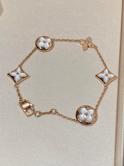 [Peak]STAR AND SUN 5 MOTIF MOP ROSE GOLD BRACELET