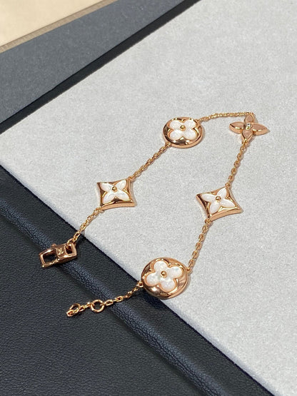 [Peak]STAR AND SUN 5 MOTIF MOP ROSE GOLD BRACELET