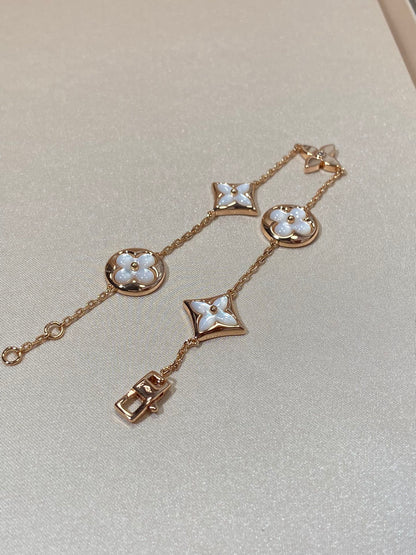 [Peak]STAR AND SUN 5 MOTIF MOP ROSE GOLD BRACELET