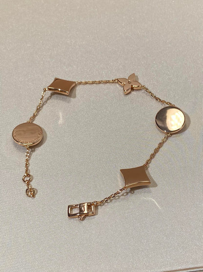 [Peak]STAR AND SUN 5 MOTIF MOP ROSE GOLD BRACELET
