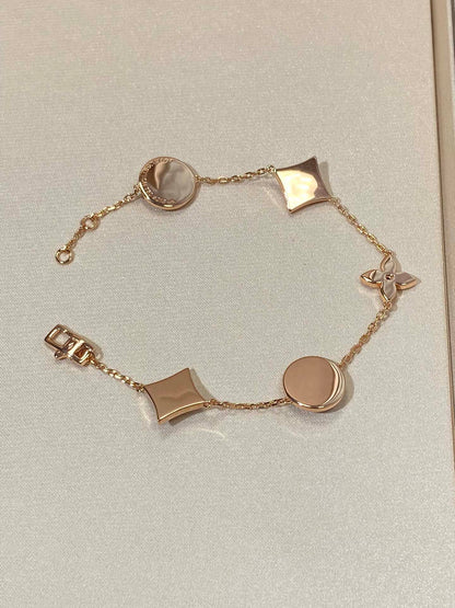 [Peak]STAR AND SUN 5 MOTIF MOP ROSE GOLD BRACELET