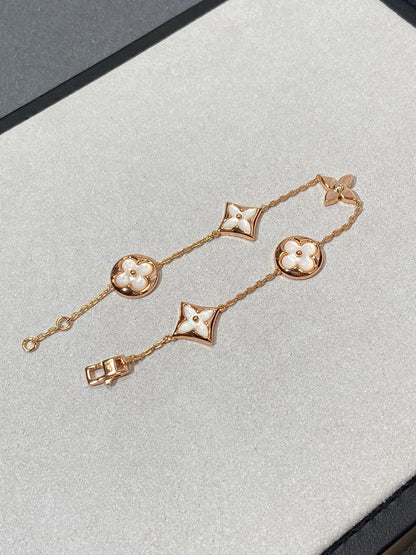 [Peak]STAR AND SUN 5 MOTIF MOP ROSE GOLD BRACELET