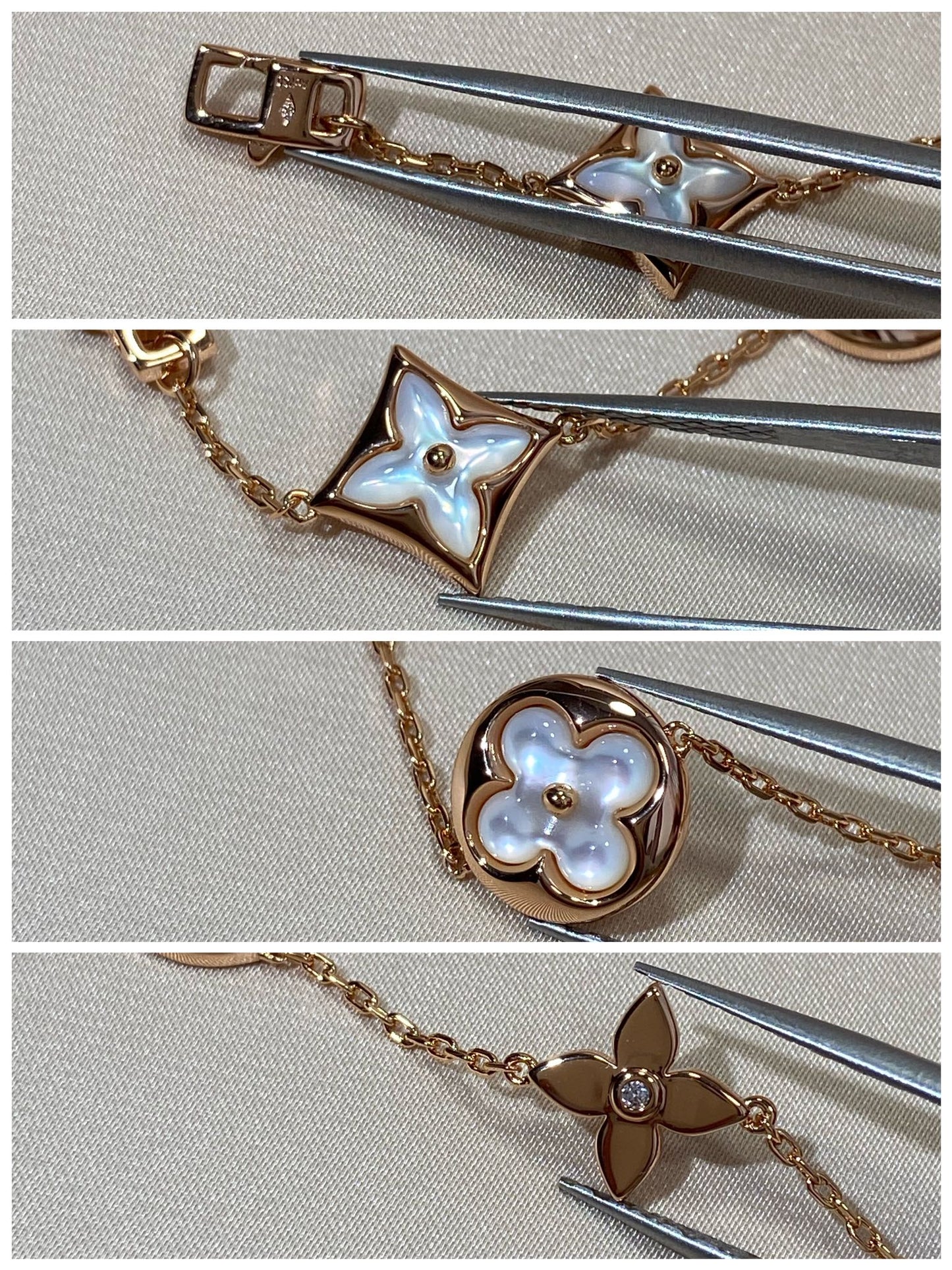 [Peak]STAR AND SUN 5 MOTIF MOP ROSE GOLD BRACELET