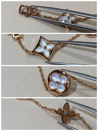 [Peak]STAR AND SUN 5 MOTIF MOP ROSE GOLD BRACELET