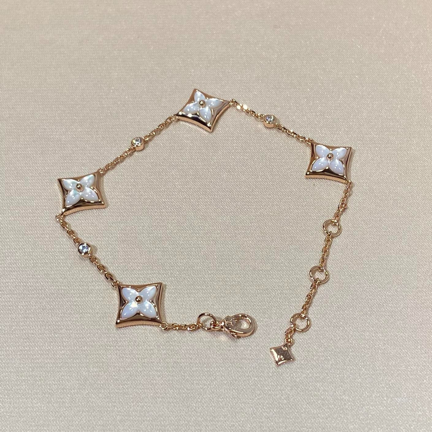 [Peak]STAR 4 MOTIF MOP DIAMOND ROSE GOLD BRACELET