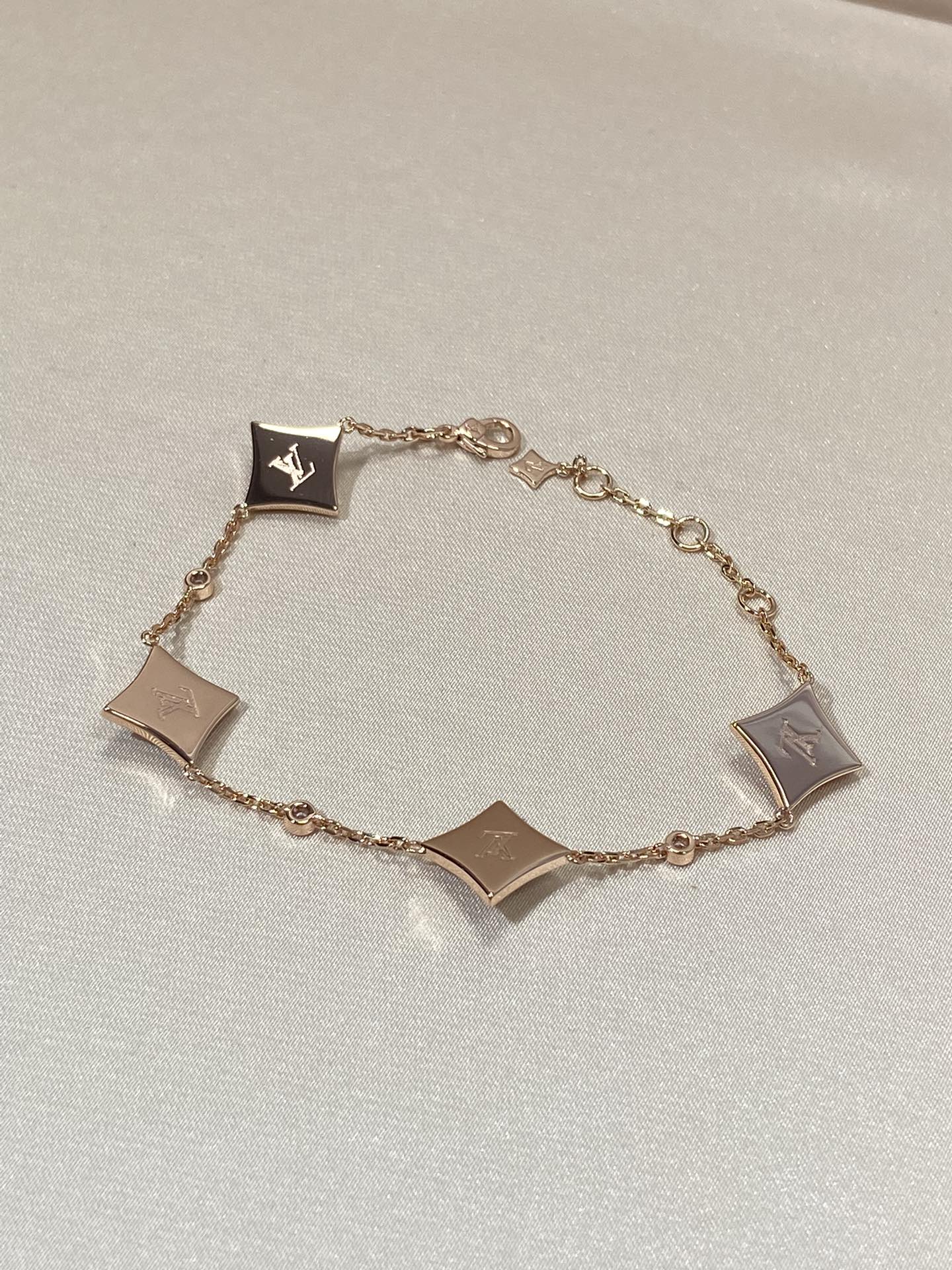 [Peak]STAR 4 MOTIF MOP DIAMOND ROSE GOLD BRACELET