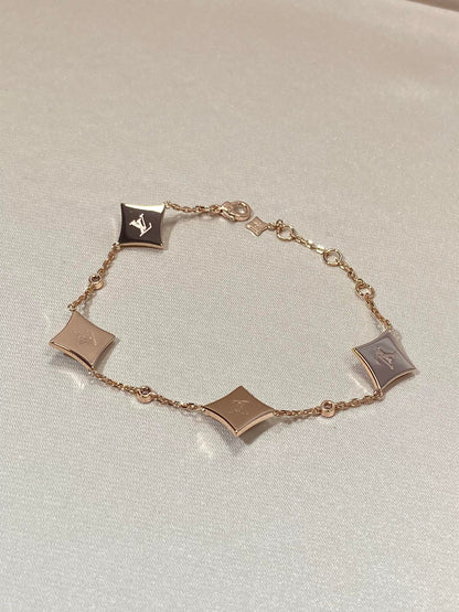 [Peak]STAR 4 MOTIF MOP DIAMOND ROSE GOLD BRACELET